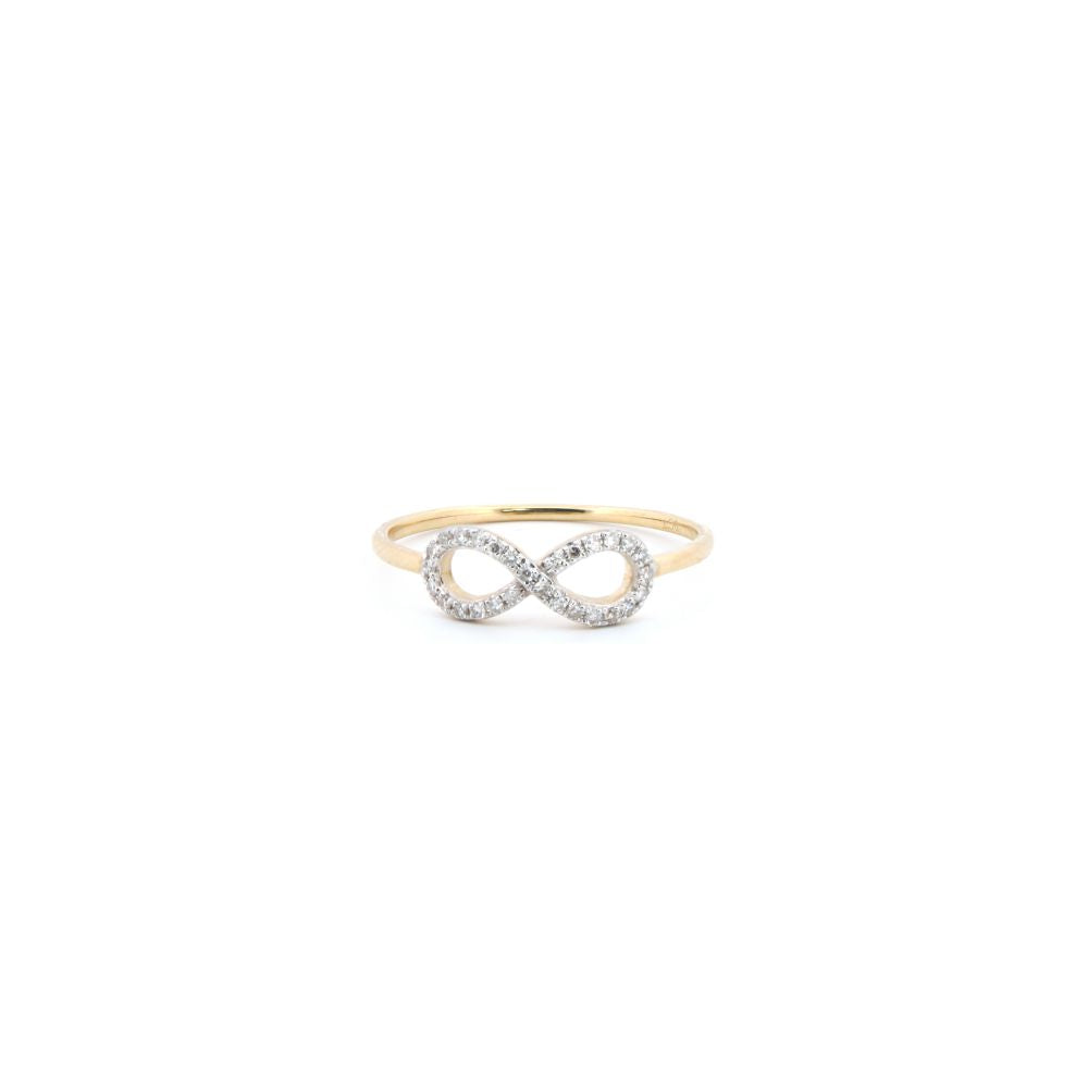 9ct Yellow 0.10ct Natural Diamond Infinity Ring