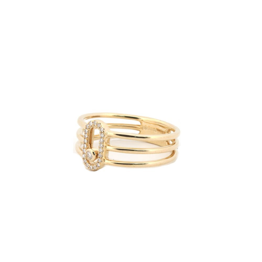 9ct Yellow 0.08ct Moving Natural Diamond Ring