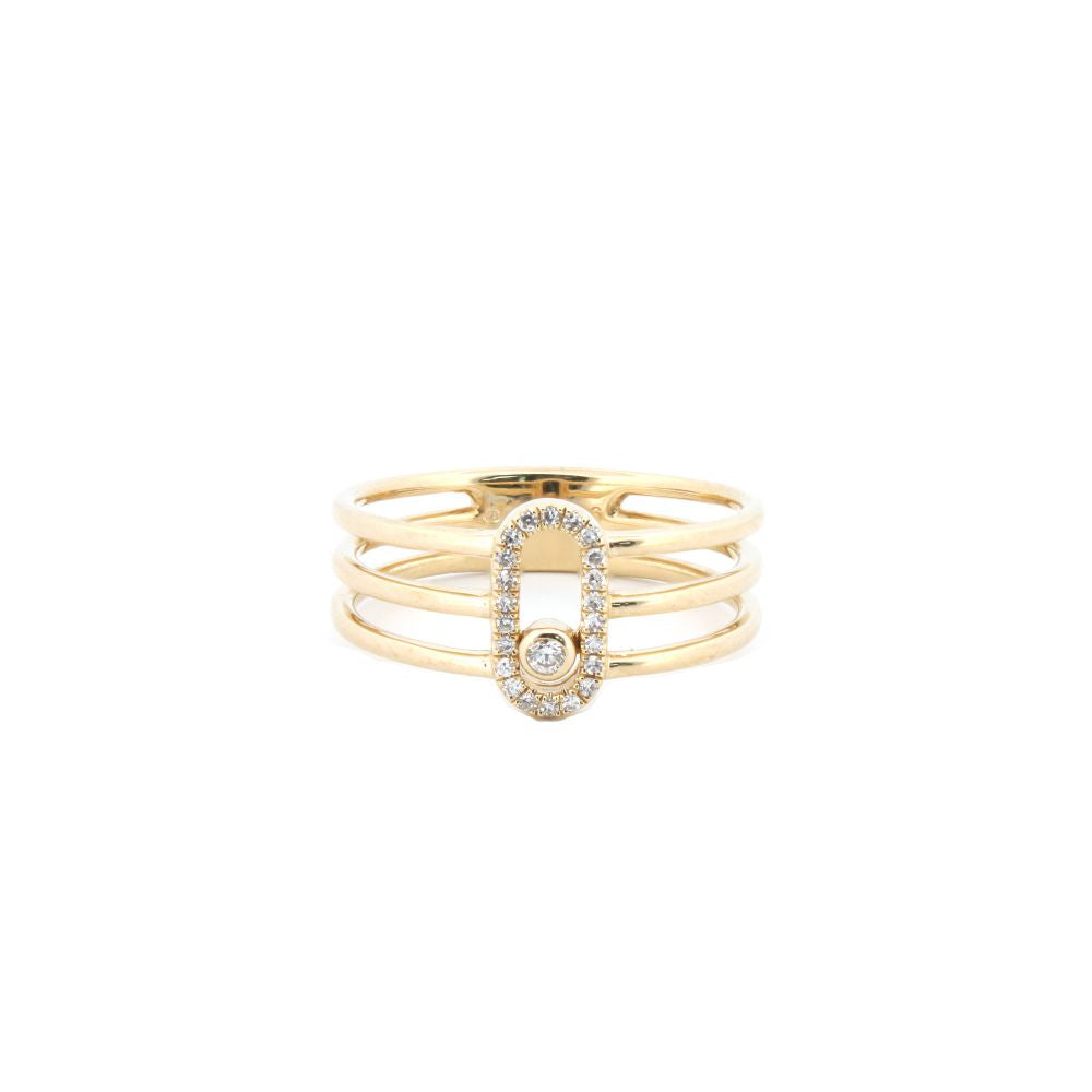 9ct Yellow 0.08ct Moving Natural Diamond Ring