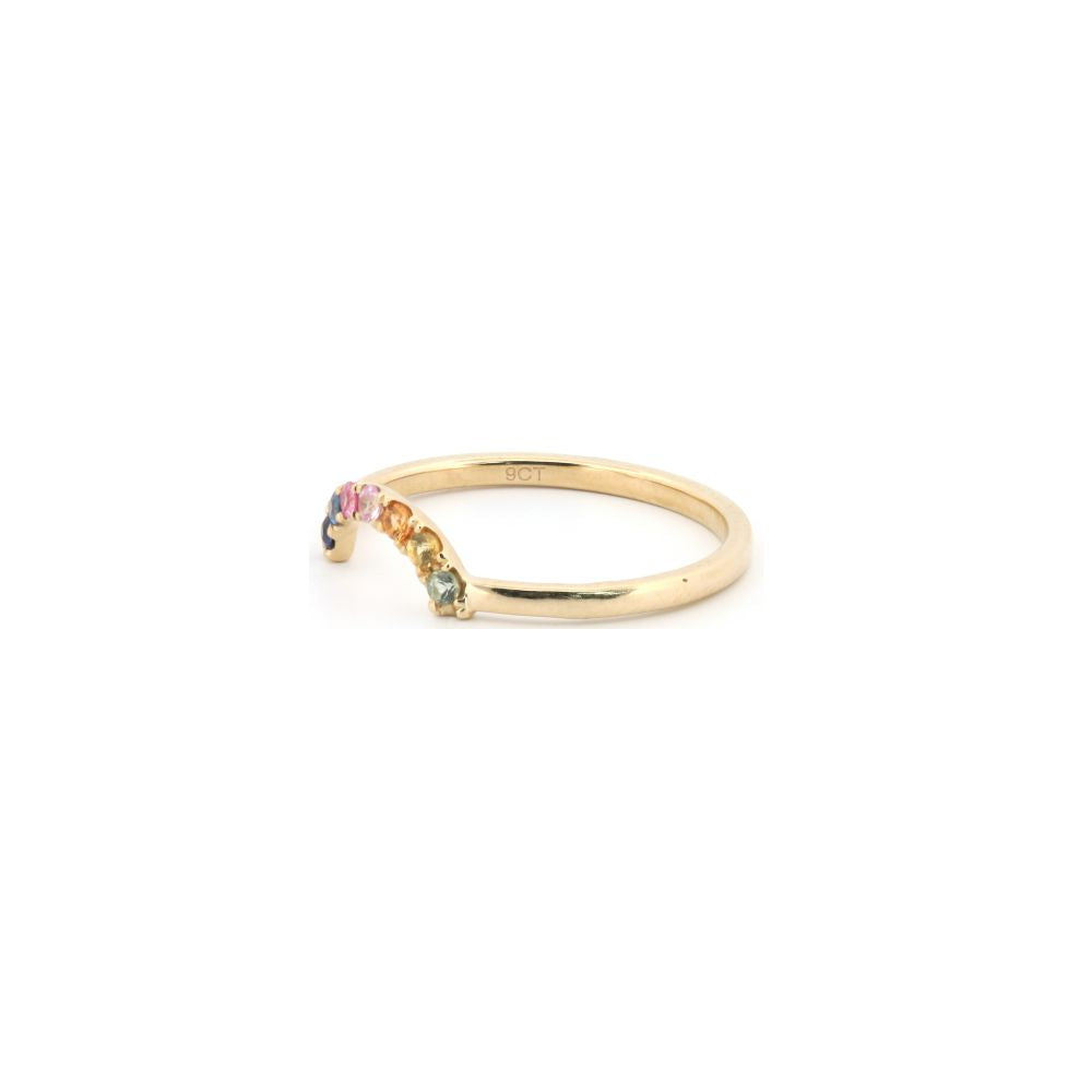 9ct Yellow 0.15ct Rainbow Saph Ring