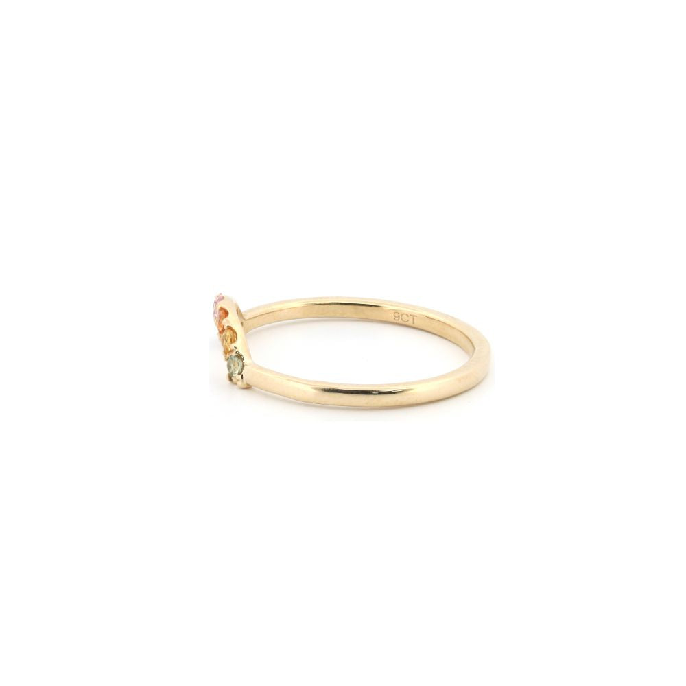 9ct Yellow 0.15ct Rainbow Saph Ring