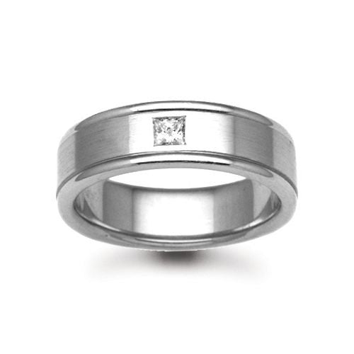 9ct Gold White Natural Diamond Rubover set Wedding Ring