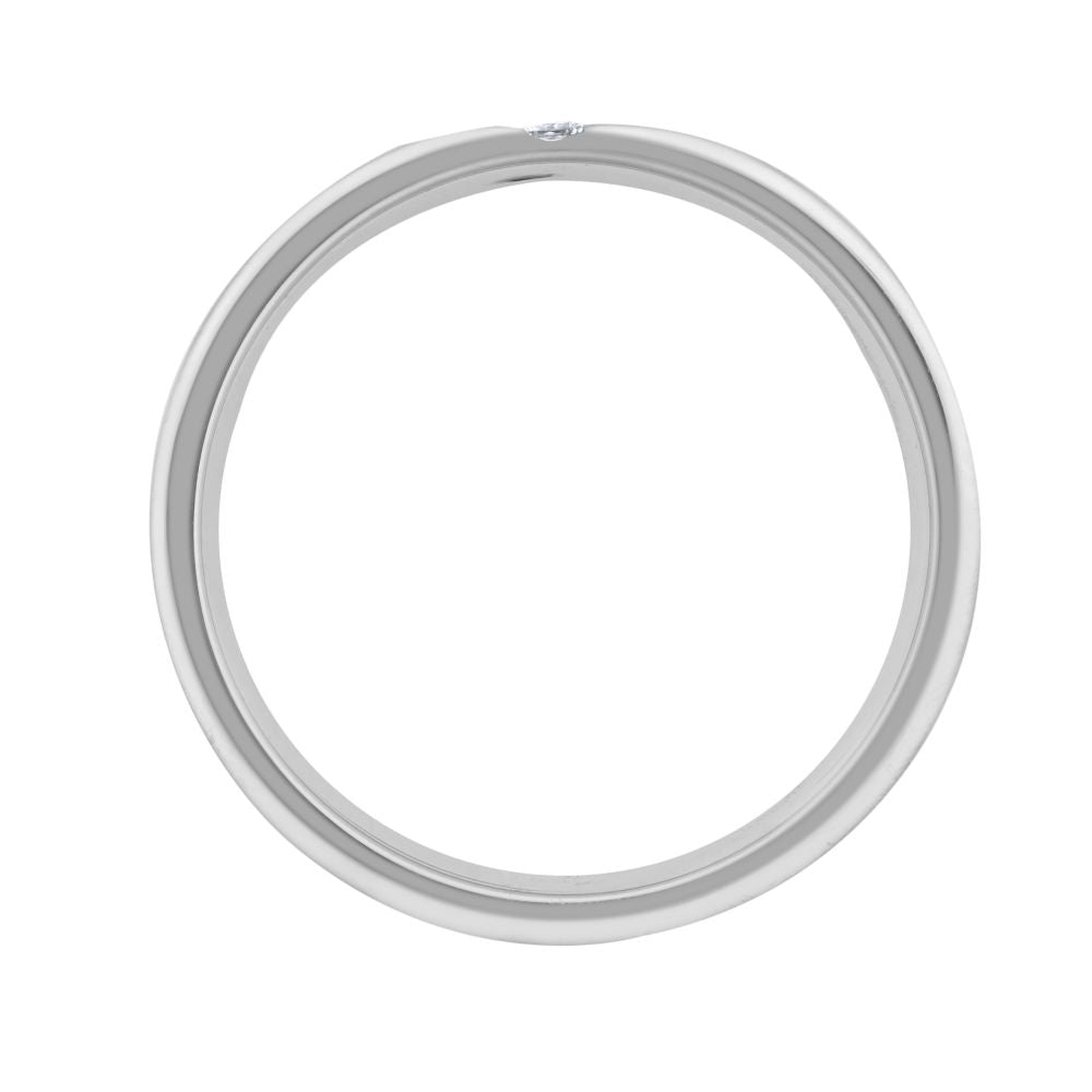 9ct Gold White Natural Diamond Rubover set Wedding Ring