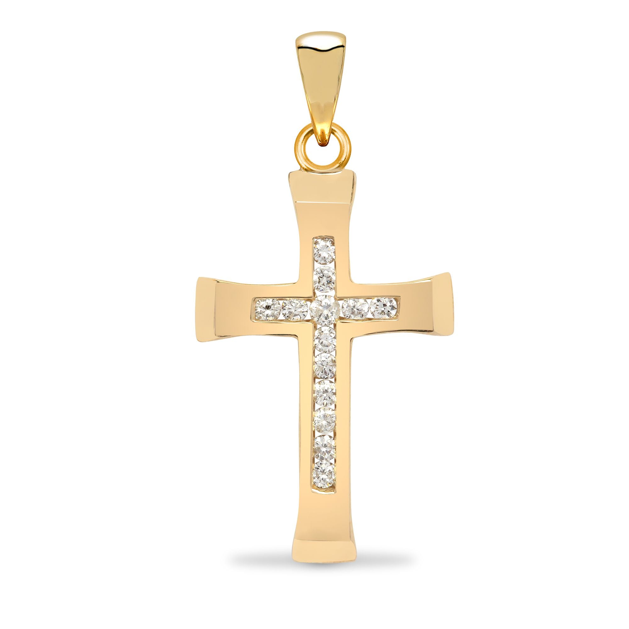 9X056 | 9ct Yellow Gold Natural Diamond Cross