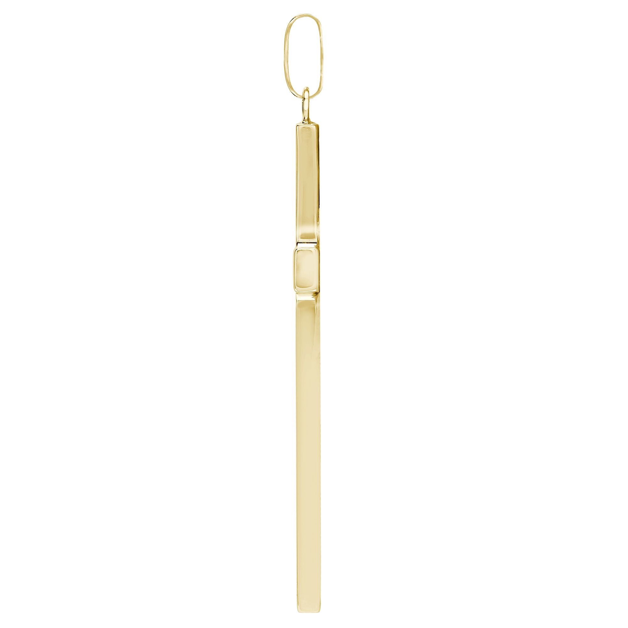 9ct Yellow 0.10ct Invisible Set Natural Diamond Cross