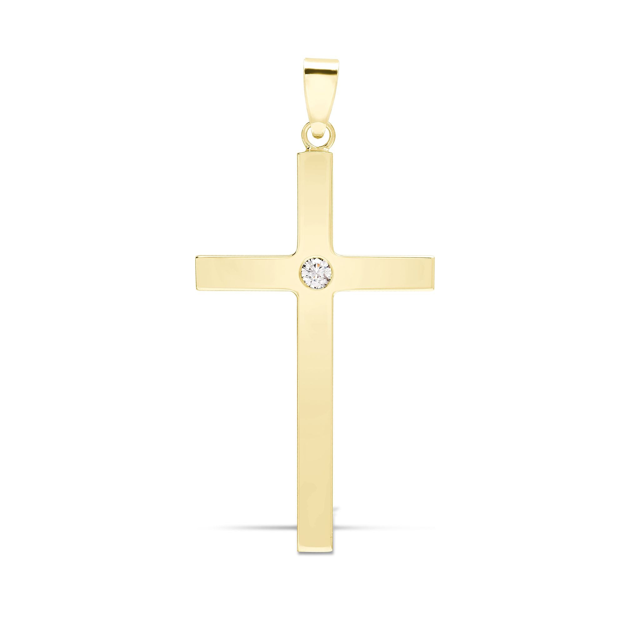 9X089 | 9ct Yellow 0.10ct Invisible Set Natural Diamond Cross