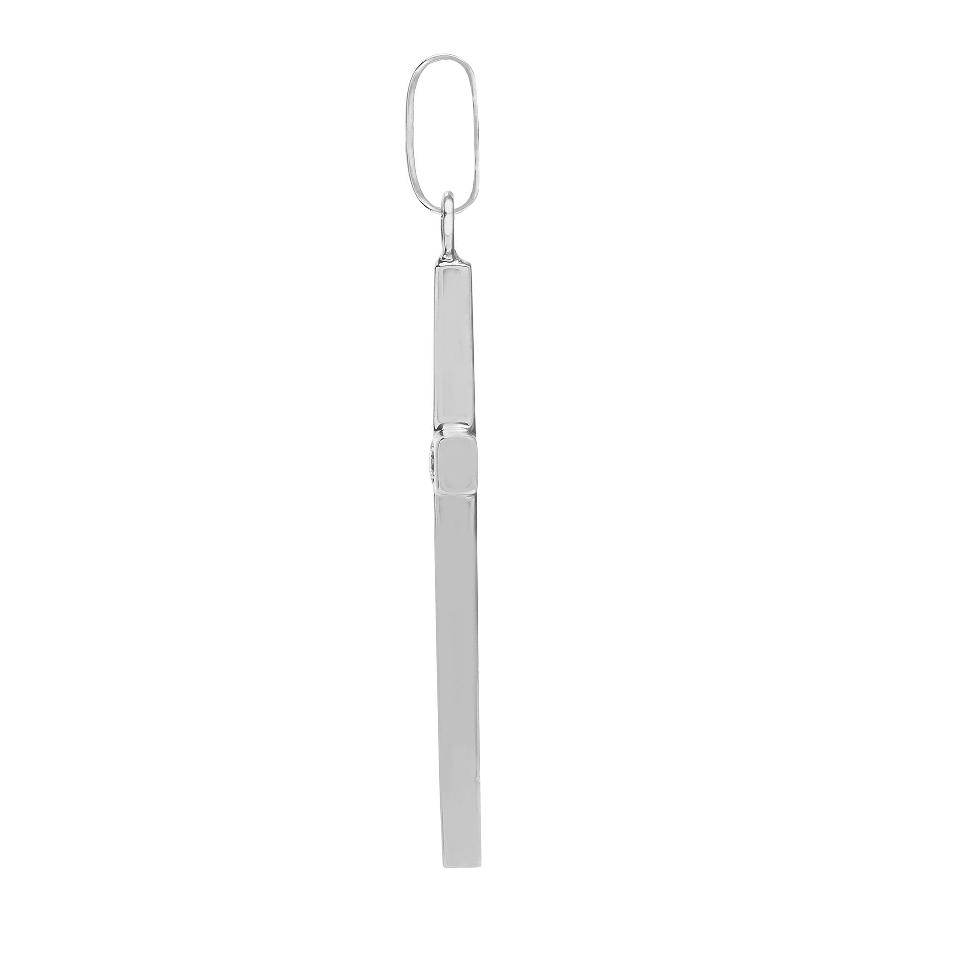 9ct White 0.05ct Star Set Natural Diamond Cross