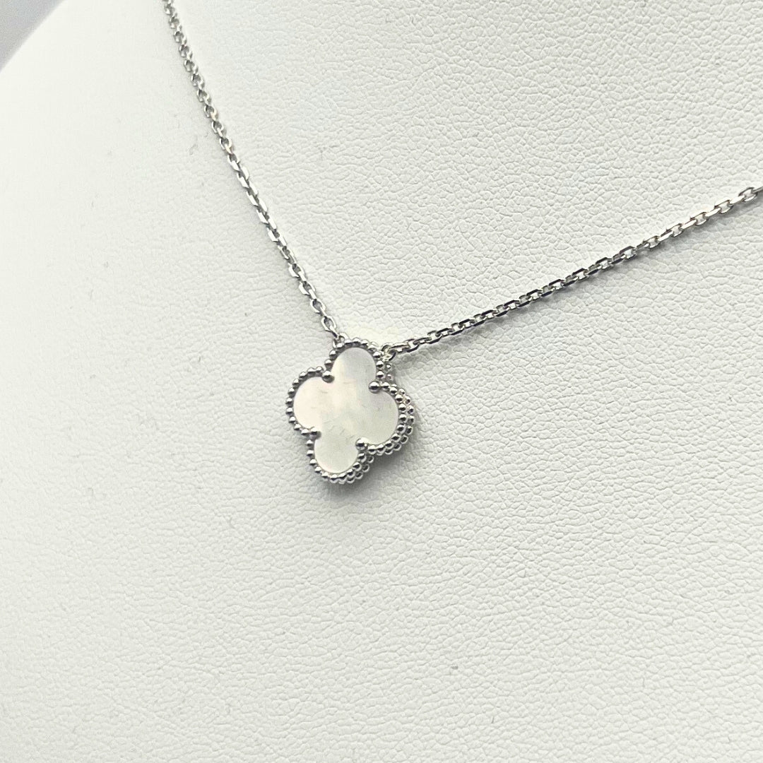 Van Cleef & Arpels Vintage Alhambra Pendant Mother-Of-Pearl 18K White Gold