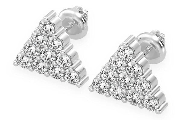 Erkals Jewellers Triangle Stacked Stud Earrings 18K Gold 0.15ctw