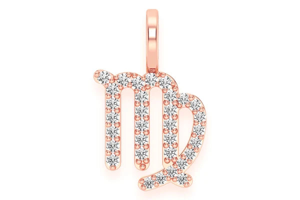 Erkals Jewellers Virgo Zodiac Diamond Pendant 18K Gold 0.10ctw