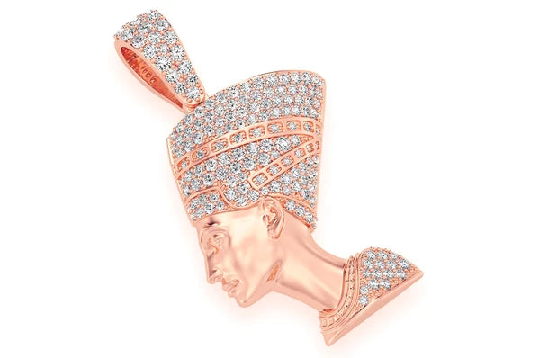 Pendentif diamant Néfertiti 0,25 ct en or massif 14 carats