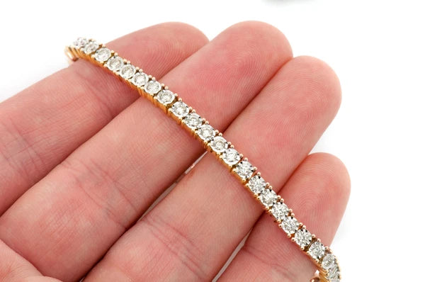 Erkals Jewellers 9pt Miracle Set Diamond Tennis Bracelet 18K Gold 4.50ctw