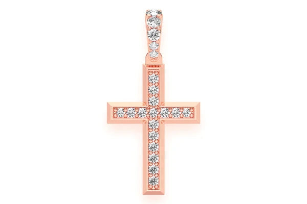 Erkals Jewellers Angled Cross Pendant 18K Gold Diamond 0.33ctw