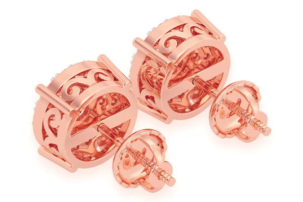Erkals Jewellers Mosaic Stud Earrings 18K Gold 3.00ctw
