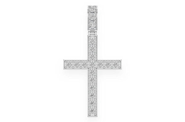 Colgante de diamantes de 0,75 quilates con cruz milagrosa en oro macizo de 14 quilates