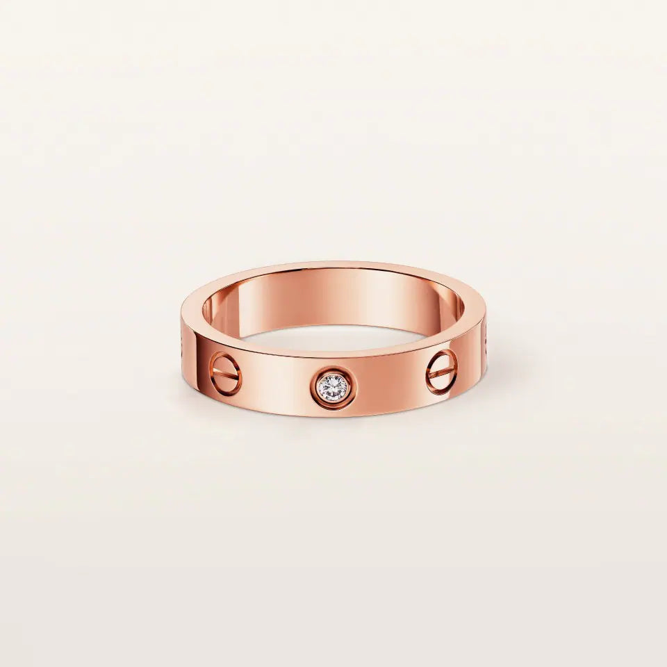 Cartier Love Ring Small Model 1 Diamond 18K Rose Gold