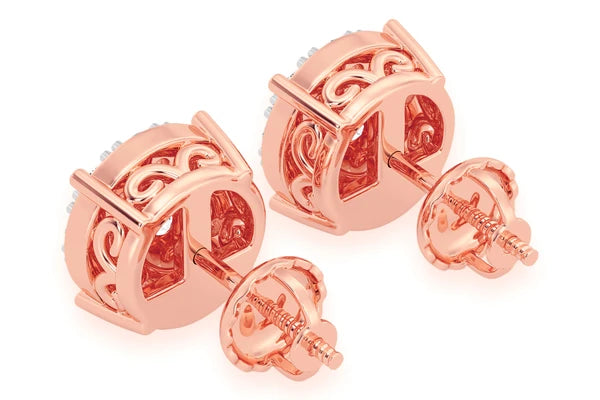 Erkals Jewellers Mosaic Stud Earrings 18K Gold 1.00ctw