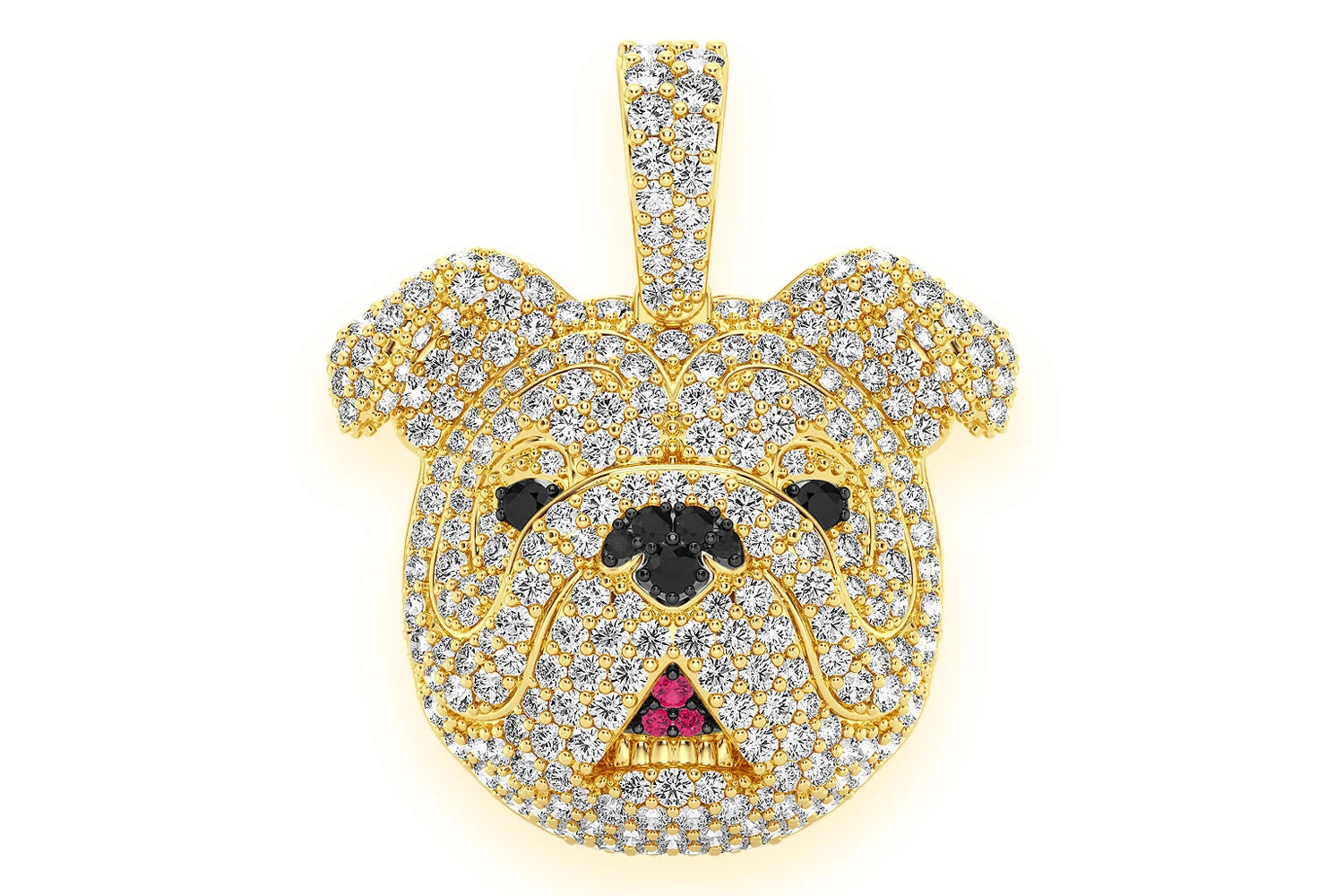 Erkals Jewellers Bulldog Pendant 18K Gold Diamond 1.55ctw
