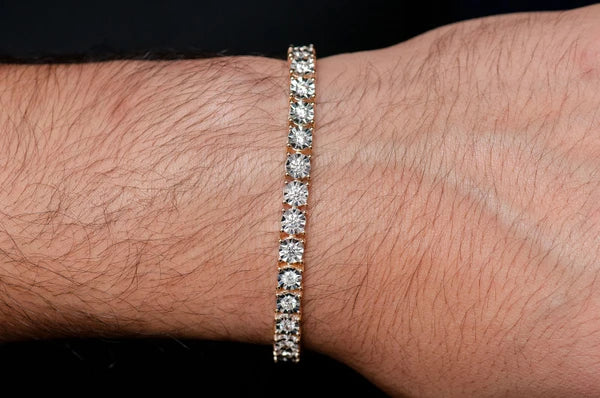 Erkals Jewellers 12pt Miracle Set Diamond Tennis Bracelet 18K Gold 4.15ctw