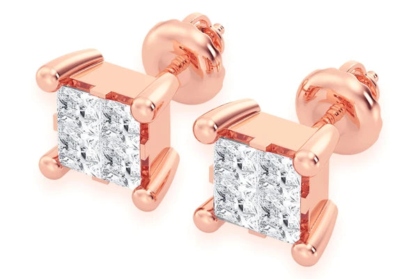 Erkals Jewellers Quad Stud Earrings 18K Gold 0.75ctw