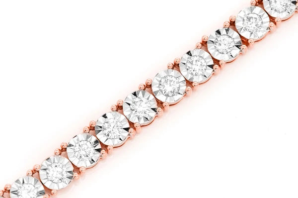 Erkals Jewellers 12pt Miracle Set Diamond Tennis Necklace 18K Gold 12.00ctw