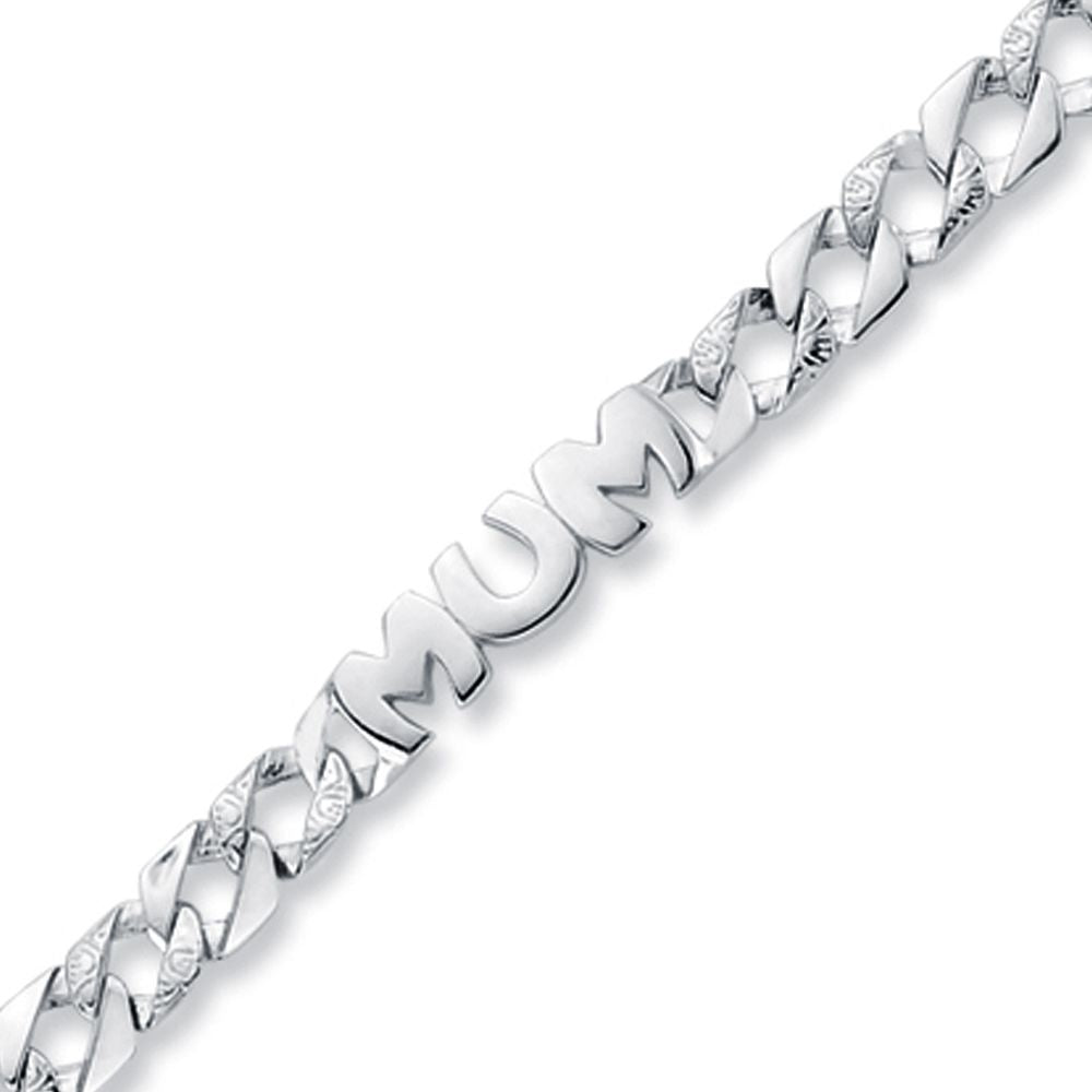 925 Silver Mum Curb Bracelet