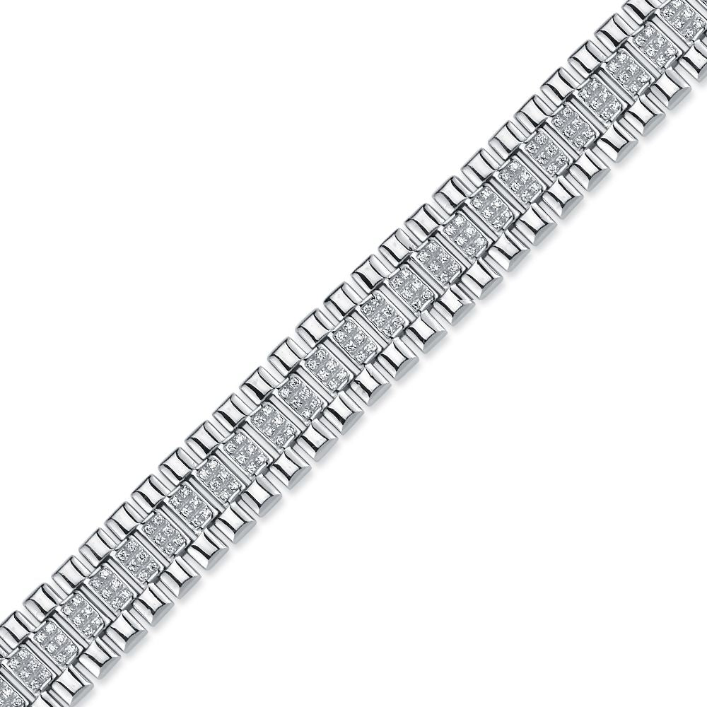 925 Silver Cubic Zirconia Set Watch Bracelet