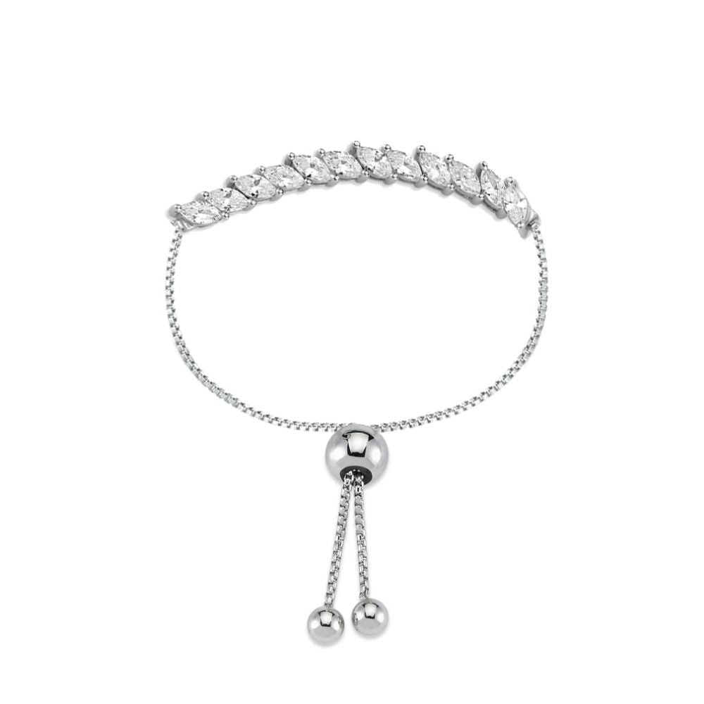 925 Silver CZ Set Toggle Bracelet
