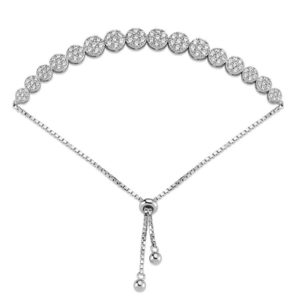 925 Silver Cubic Zirconia Cluster Toggle Bracelet
