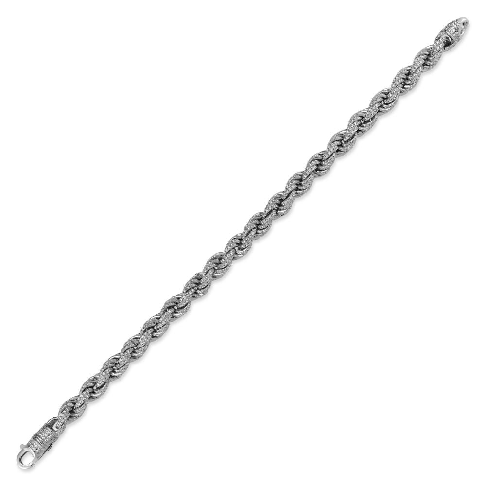 925 Silver Cubic Zirconia Set Rope Bracelet