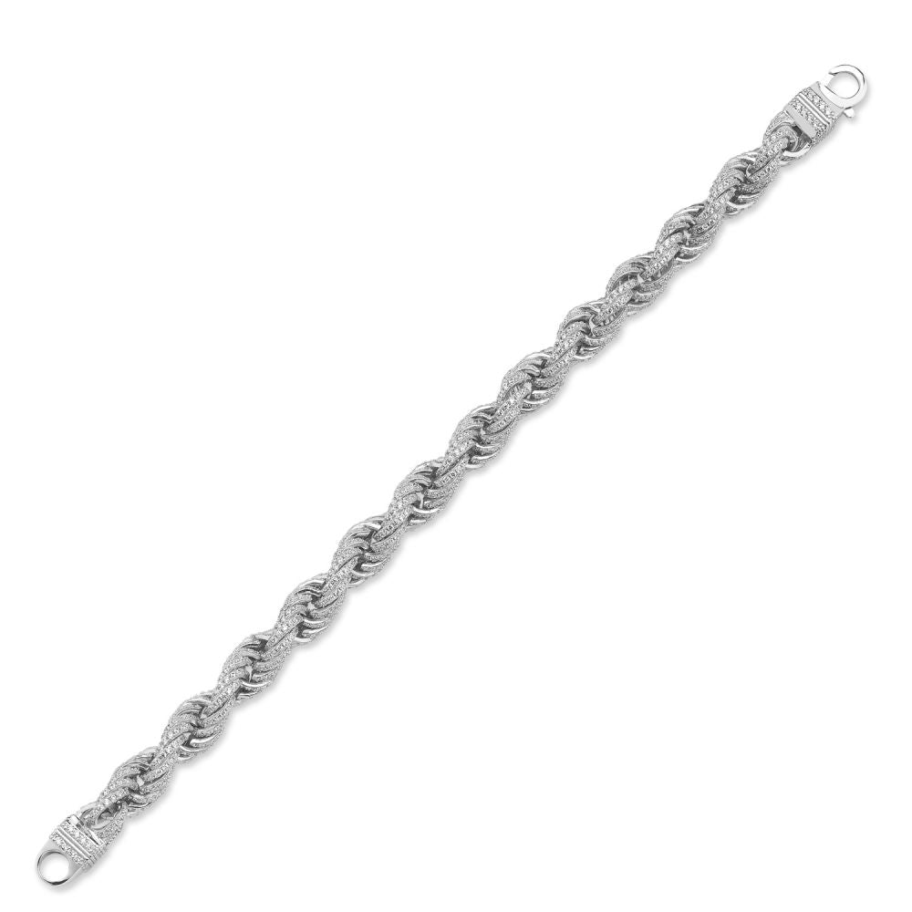 925 Silver Cubic Zirconia Set Rope Bracelet