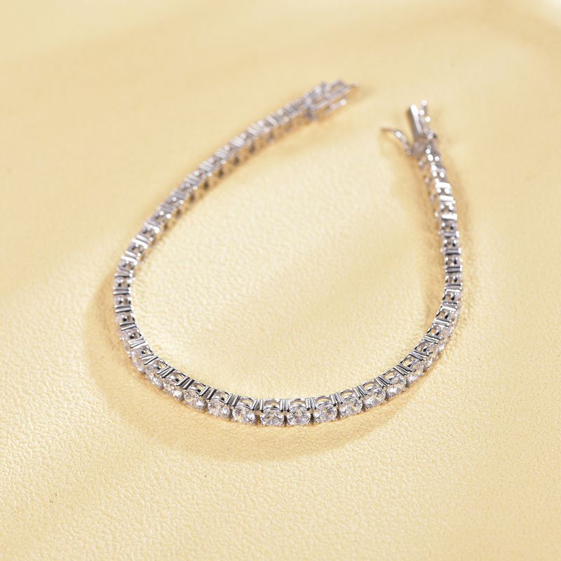 925 Silver Cubic Zirconia Set Tennis Bracelet 4.0mm