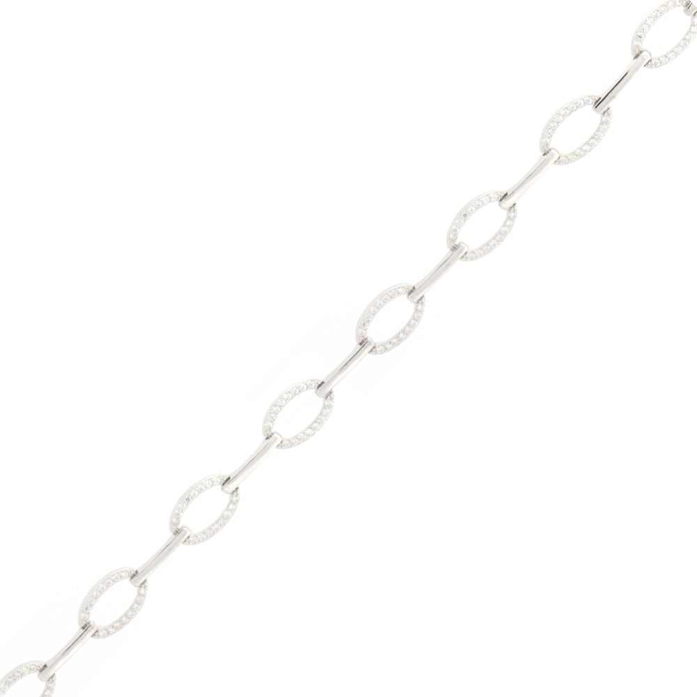 925 Silver Rhodium Plated Cubic Zirconia Set Bracelet