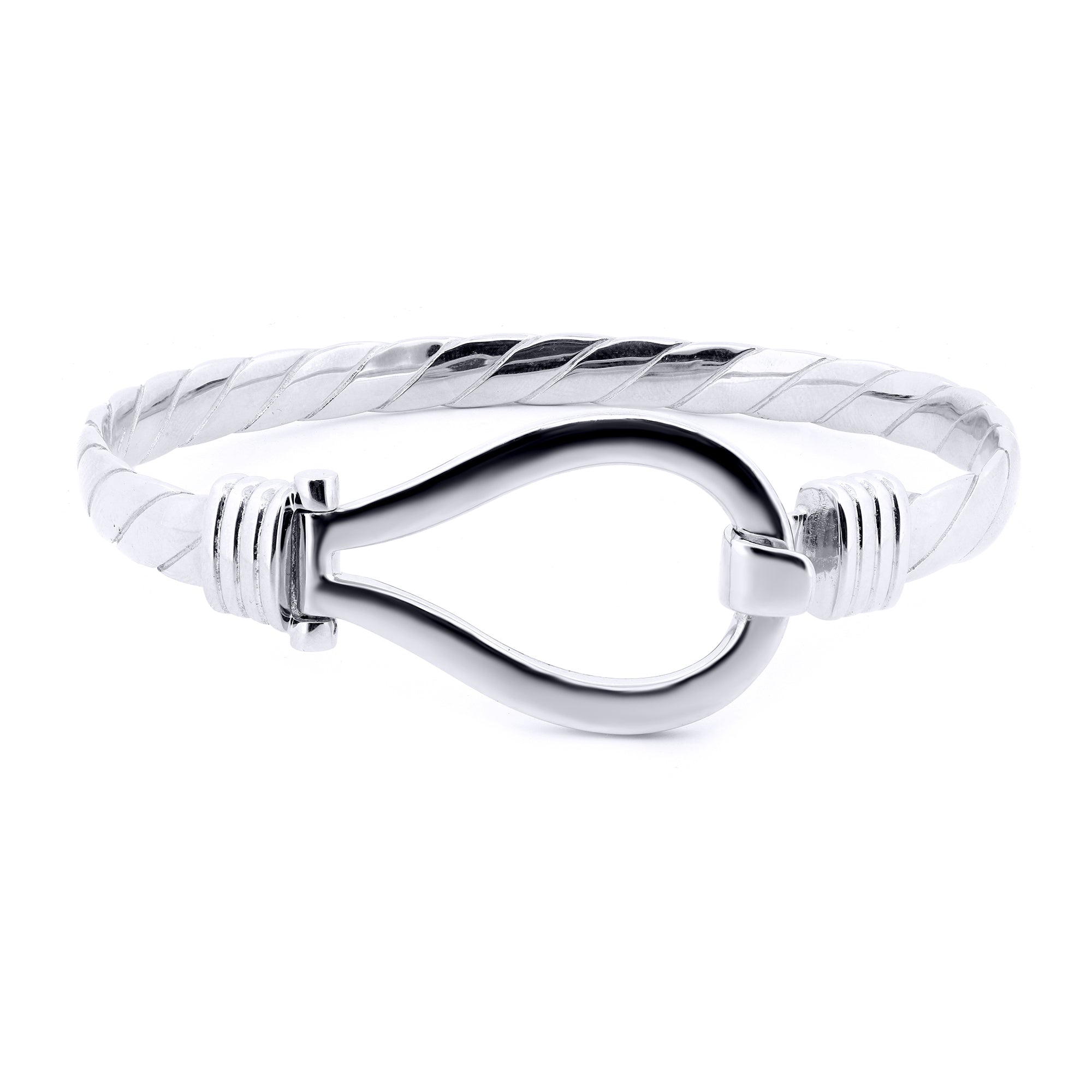 925 Silver Gents Twisted Wire Stirrup Bangle