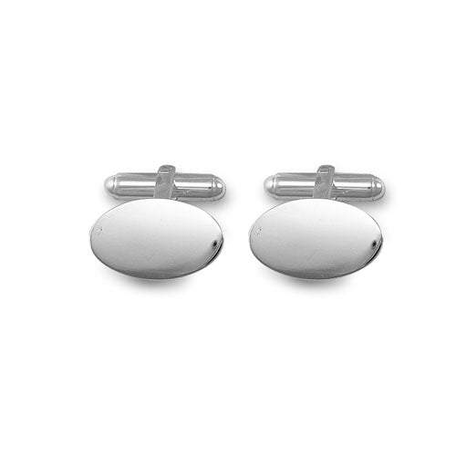 925 Sterling Silver Oval Cufflinks