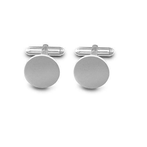 925 Sterling Silver Round Cufflinks