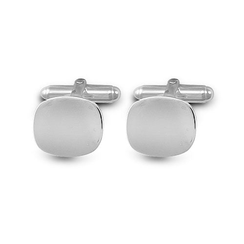 925 Silver Cushion Heavyweight Cufflink With Swivel Back