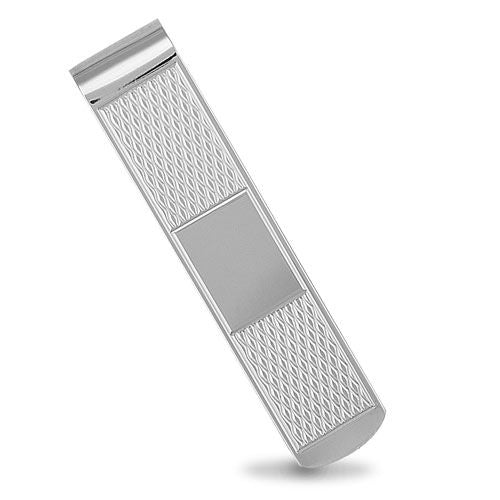 925 Sterling Silver Natural Diamond Pattern Money Clip