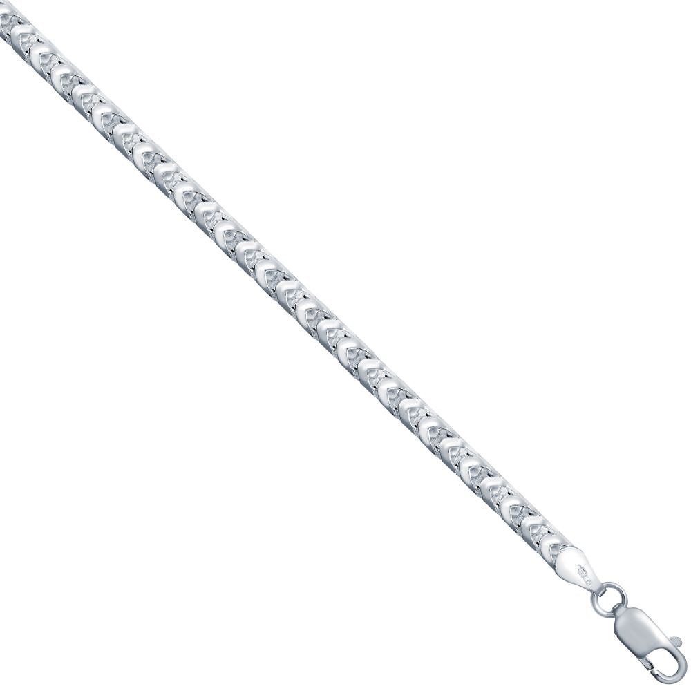 925 Silver Square Franco 3.7mm Gauge Chain