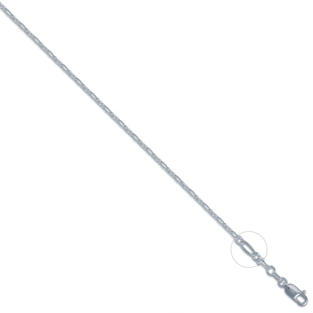 925 Silver Figaro Chain 3+1 1.5mm
