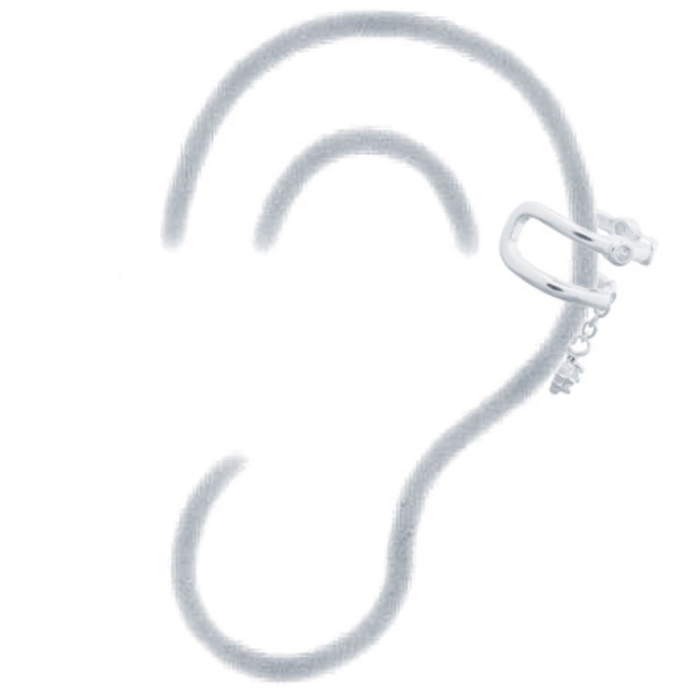 925 Silver Ear Cuff - Cubic Zirconia Set