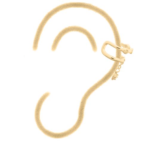 925 Silver 14ct Gold Plated Cubic Zirconia Set Ear Cuff