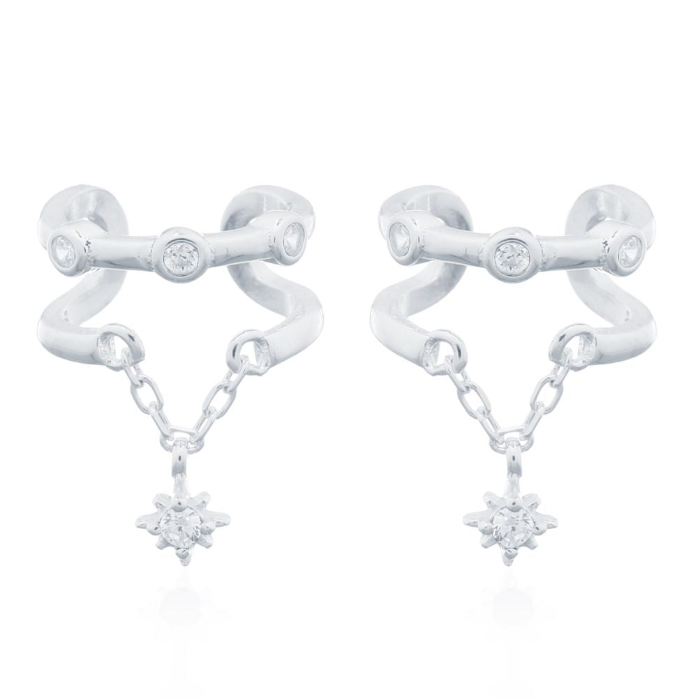 925 Silver Ear Cuff - Cubic Zirconia Set