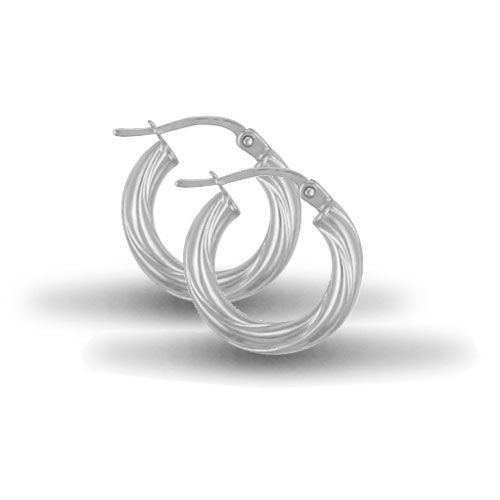 925 Sterling Silver Twist Hoop Earrings