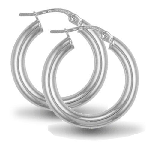 AER006A | 925 Sterling Silver Polished Hoop Earrings