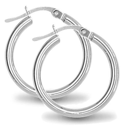 925 Sterling Silver Polished Hoop Earrings