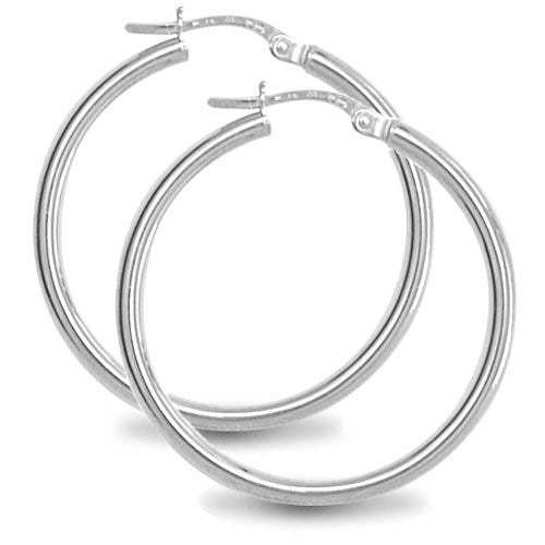 925 Sterling Silver Polished Hoop Earrings