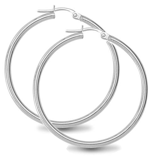 925 Sterling Silver Polished Hoop Earrings