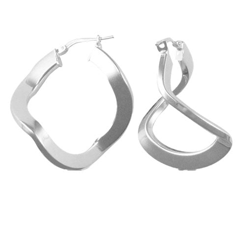 925 Sterling Silver Formed Hoop Earrings