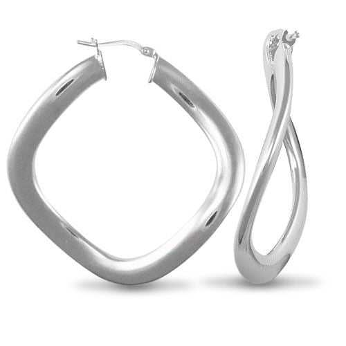 925 Silver Formed Hoop Earrings